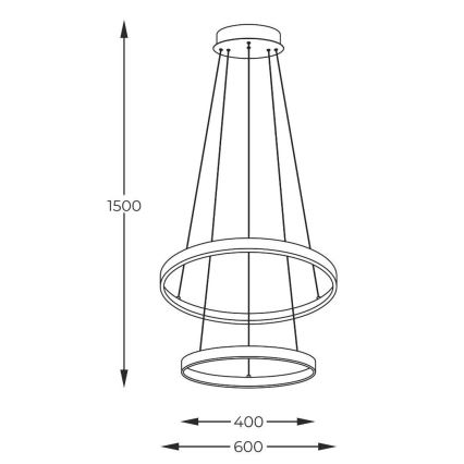 Zuma Line - LED pendel LED/50W/230V 3000/4000/6000K diameter 60 cm guldfarvet
