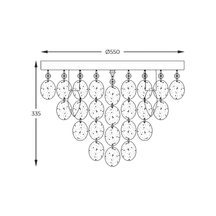 Zuma Line - Loftlampe 8xE14/40W/230V skinnende krom