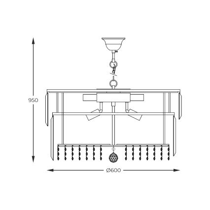 Zuma Line - Pendel med kædeophæng 16xE14/40W/230V diameter 60 cm guldfarvet