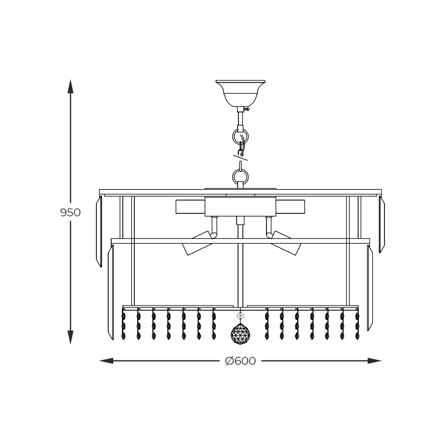 Zuma Line - Pendel med kædeophæng 16xE14/40W/230V diameter 60 cm guldfarvet
