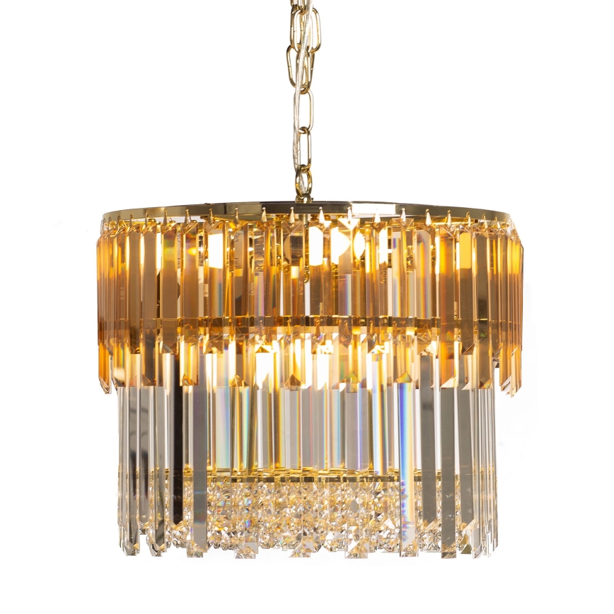 Zuma Line - Pendel med kædeophæng 8xE14/40W/230V diameter 40 cm guldfarvet