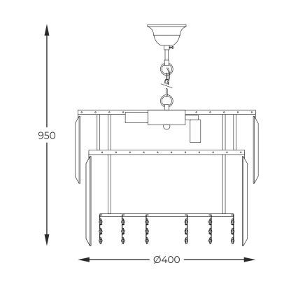 Zuma Line - Pendel med kædeophæng 8xE14/40W/230V diameter 40 cm guldfarvet