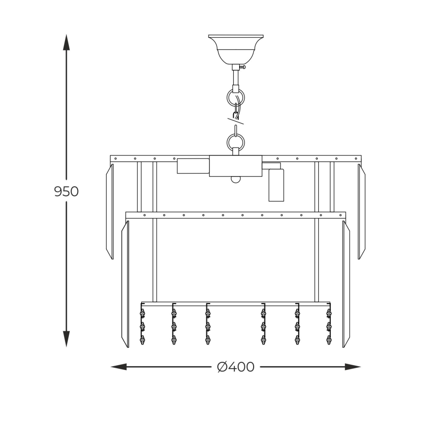 Zuma Line - Pendel med kædeophæng 8xE14/40W/230V diameter 40 cm guldfarvet