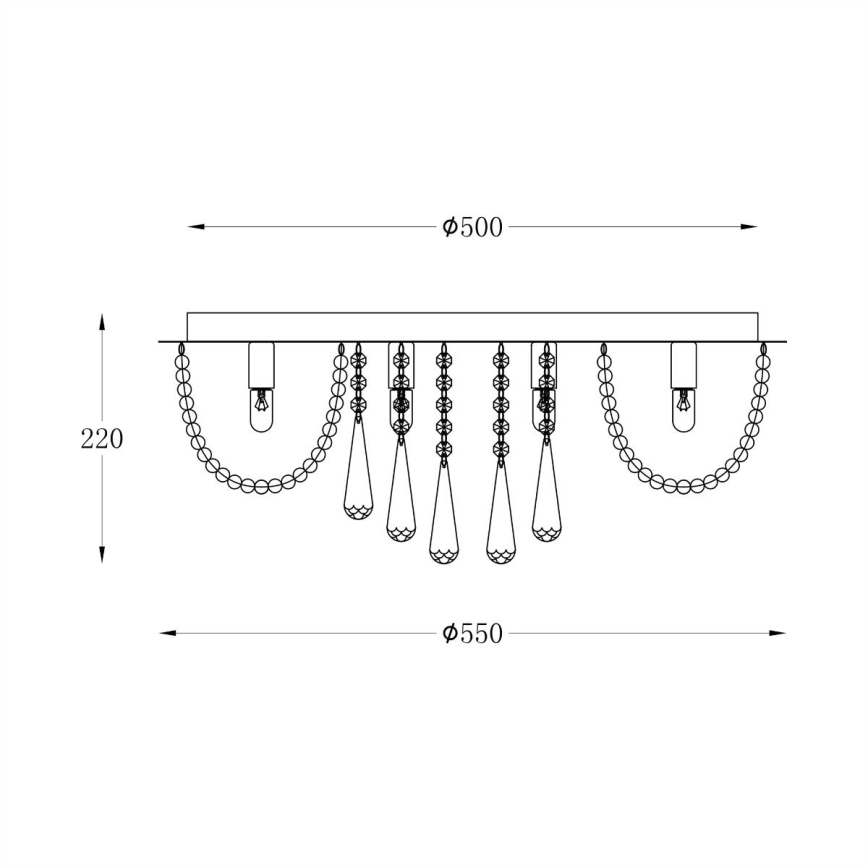 Zuma Line - Loftlampe 8xG9/25W/230V diameter 55 cm skinnende krom