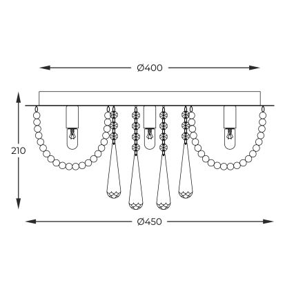 Zuma Line - Loftlampe 6xG9/25W/230V diameter 45 cm skinnende krom