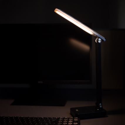 Zuma Line - Genopladelig LED bordlampe LED/8W/1200 mAh 3000/4500/6000K CRI 90 sort