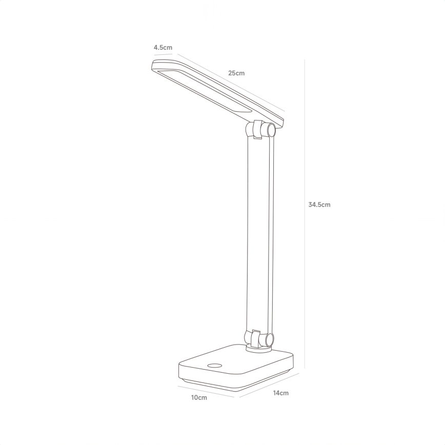 Zuma Line - Genopladelig LED bordlampe LED/8W/1200 mAh 3000/4500/6000K CRI 90 sort