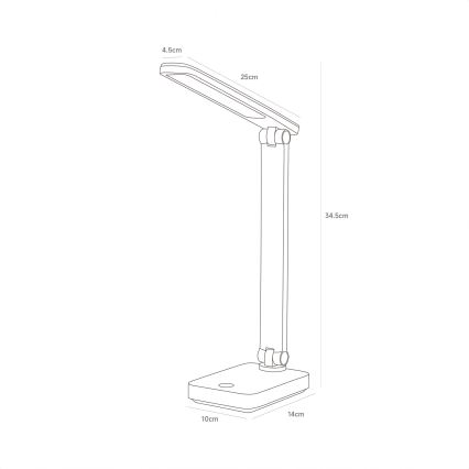 Zuma Line - Genopladelig LED bordlampe LED/8W/1200 mAh 3000/4500/6000K CRI 90 hvid