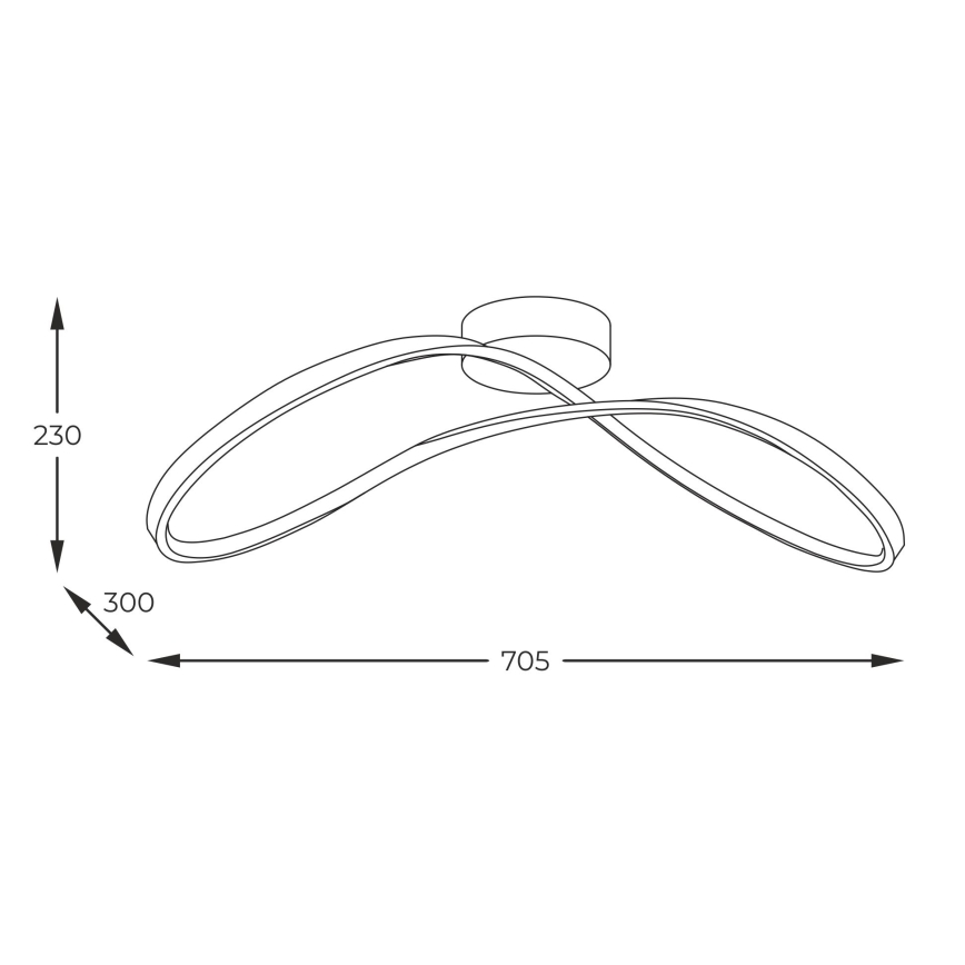 Zuma Line - LED loftlampe LED/45W/230V 3000/4000/6000K sort
