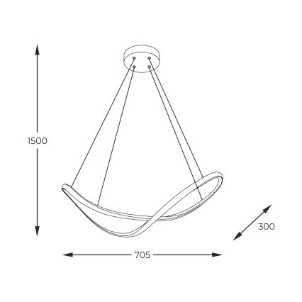 Zuma Line - LED pendel LED/45W/230V 3000/4000/6000K sort