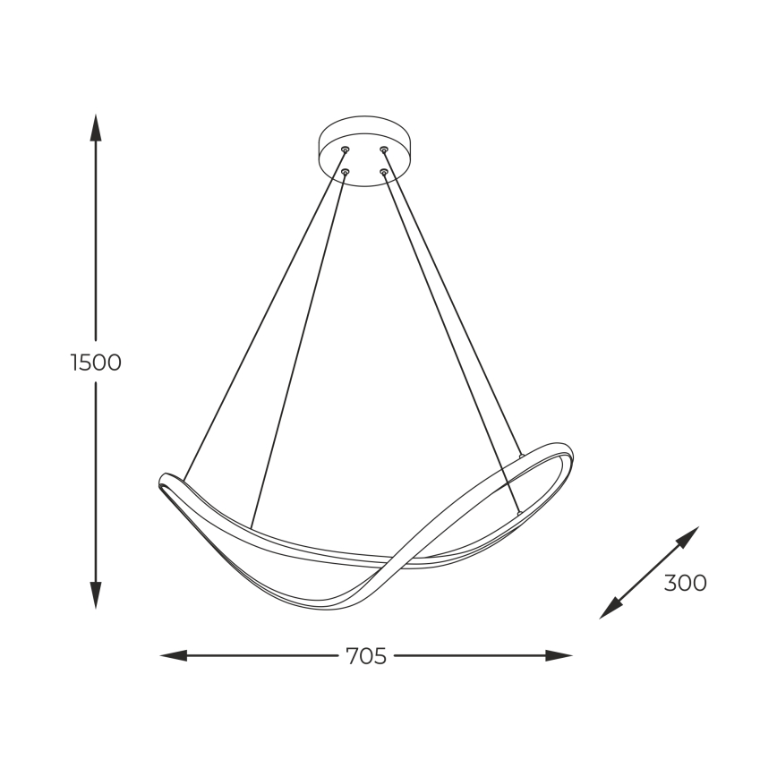 Zuma Line - LED pendel LED/45W/230V 3000/4000/6000K sort