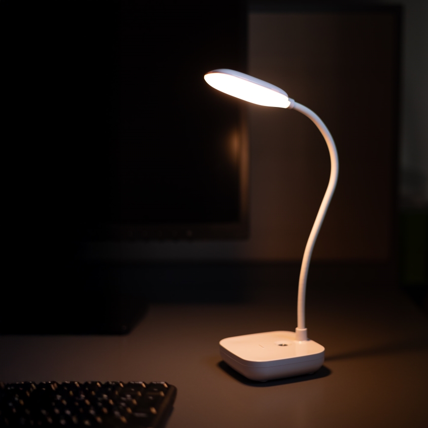 Zuma Line - Genopladelig LED bordlampe LED/7W/1200 mAh 3000/4500/6000K CRI 90 hvid