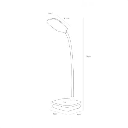 Zuma Line - Genopladelig LED bordlampe LED/7W/1200 mAh 3000/4500/6000K CRI 90 hvid