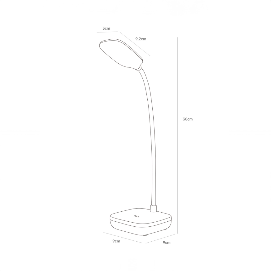 Zuma Line - Genopladelig LED bordlampe LED/7W/1200 mAh 3000/4500/6000K CRI 90 hvid