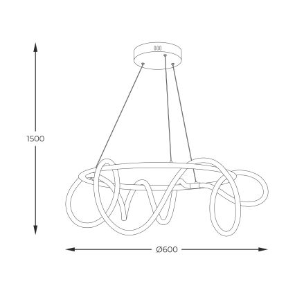 Zuma Line - LED pendel LED/58W/230V 3000/4000/6000K guldfarvet