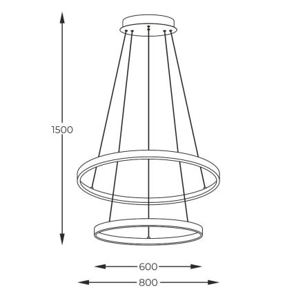 Zuma Line - LED pendel LED/60W/230V 3000/4000/6000K diameter 80 cm guldfarvet