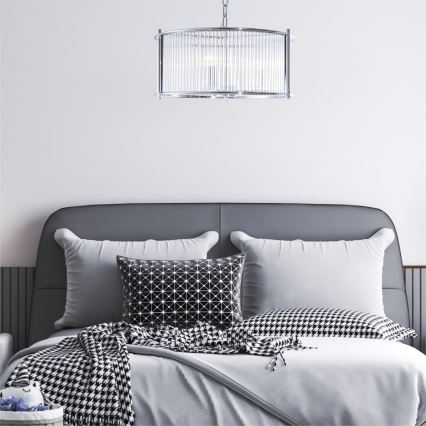Zuma Line - Pendel med kædeophæng 3xE27/40W/230V skinnende krom
