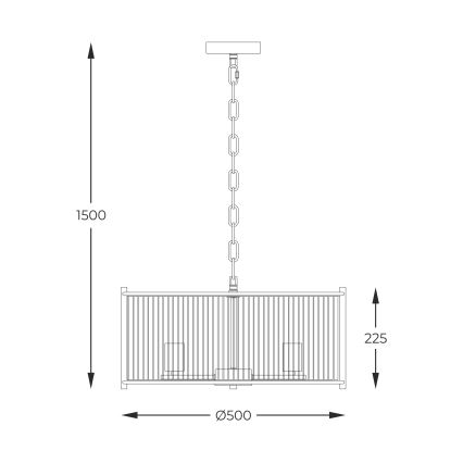 Zuma Line - Pendel med kædeophæng 3xE27/40W/230V skinnende krom