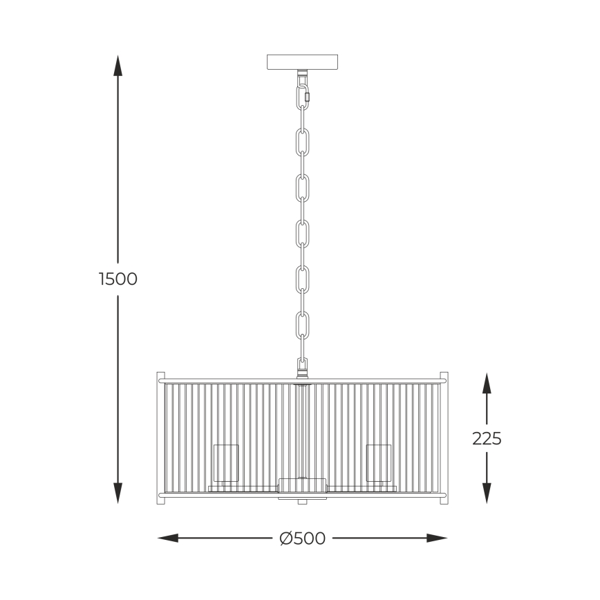 Zuma Line - Pendel med kædeophæng 3xE27/40W/230V skinnende krom