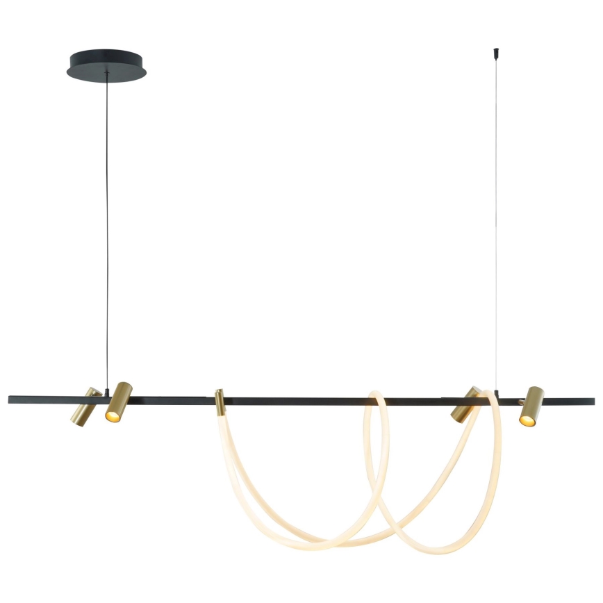 Zuma Line - LED pendel dæmpbar LED/60W + LED/7,5W/230V 2700-6000K sort/guldfarvet + fjernbetjening