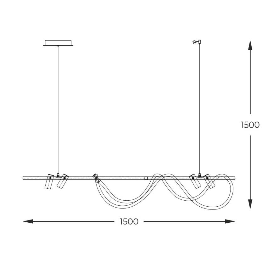 Zuma Line - LED pendel dæmpbar LED/60W + LED/7,5W/230V 2700-6000K sort/guldfarvet + fjernbetjening