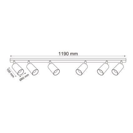 Zuma Line - Spotlampe 6xGU10/50W/230V sort/grå