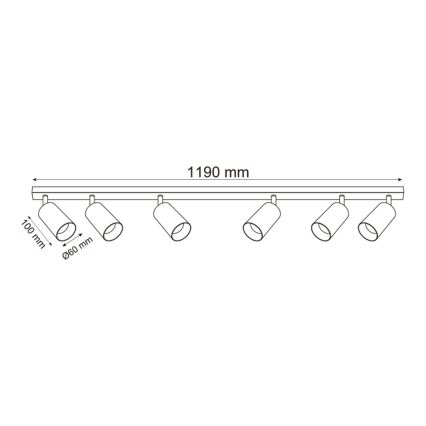 Zuma Line - Spotlampe 6xGU10/50W/230V guldfarvet