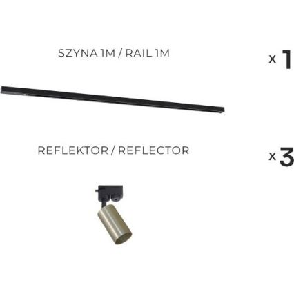 Zuma Line - Spotlampe til skinnesystem 3xGU10/35W/230V sort/guld