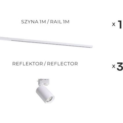 Zuma Line - Spotlys i skinnesystem 3xGU10/35W/230V hvid