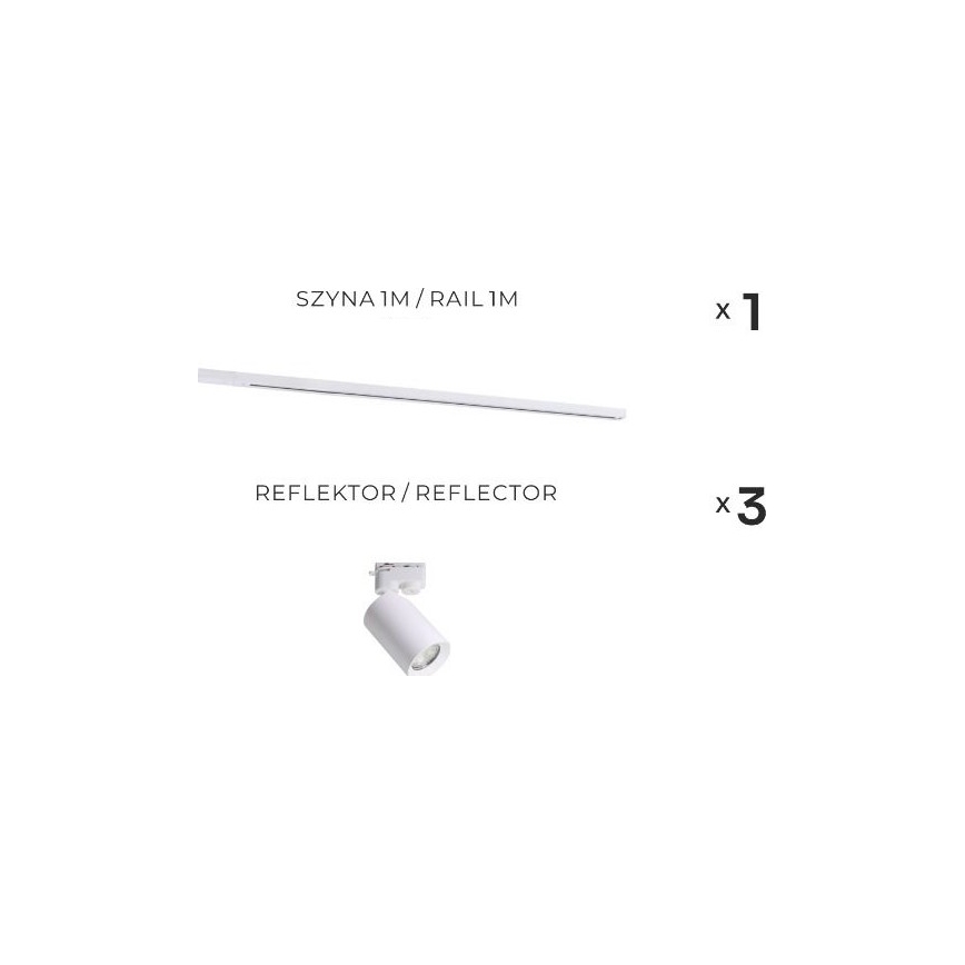 Zuma Line - Spotlys i skinnesystem 3xGU10/35W/230V hvid