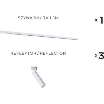 Zuma Line - Spotlight i skinnesystem 3xGU10/35W/230V hvid