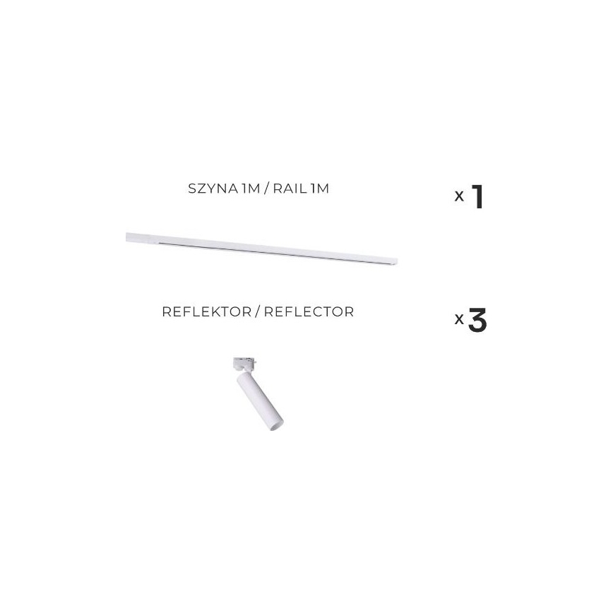 Zuma Line - Spotlight i skinnesystem 3xGU10/35W/230V hvid