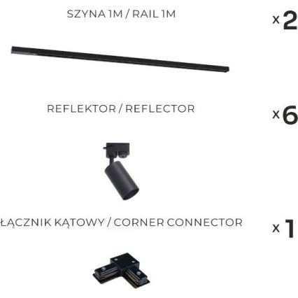 Zuma Line - Spotlys i system med 6xGU10/35W/230V sort