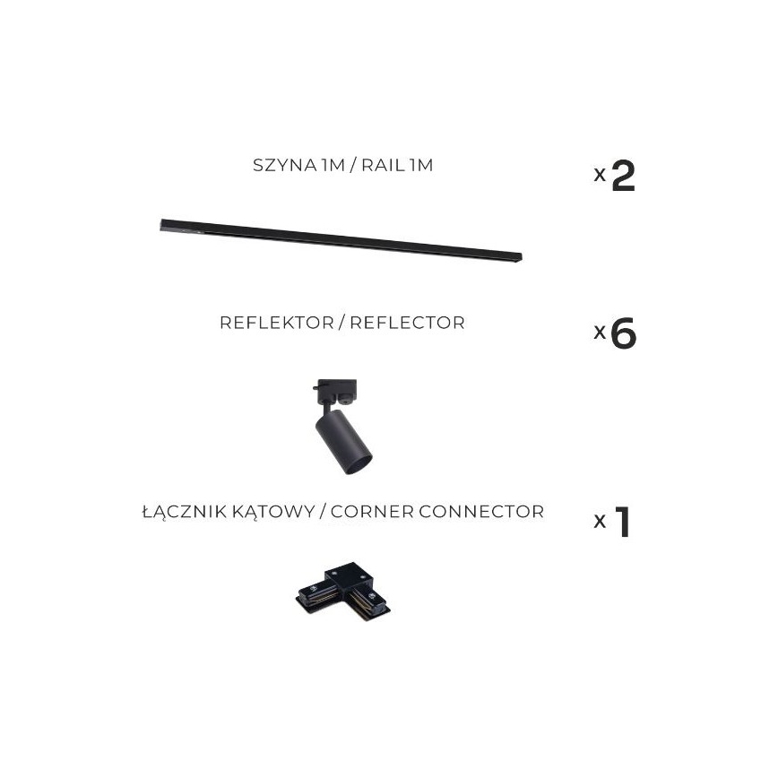 Zuma Line - Spotlys i system med 6xGU10/35W/230V sort