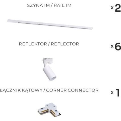 Zuma Line - Spotlys i 6xGU10/35W/230V skinnesystem hvid