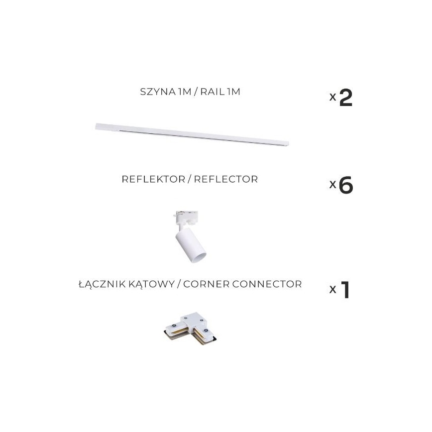 Zuma Line - Spotlys i 6xGU10/35W/230V skinnesystem hvid
