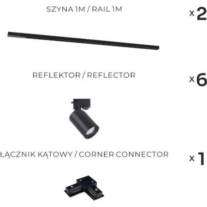 Zuma Line - Spot i skinnesystem 6xGU10/35W/230V sort