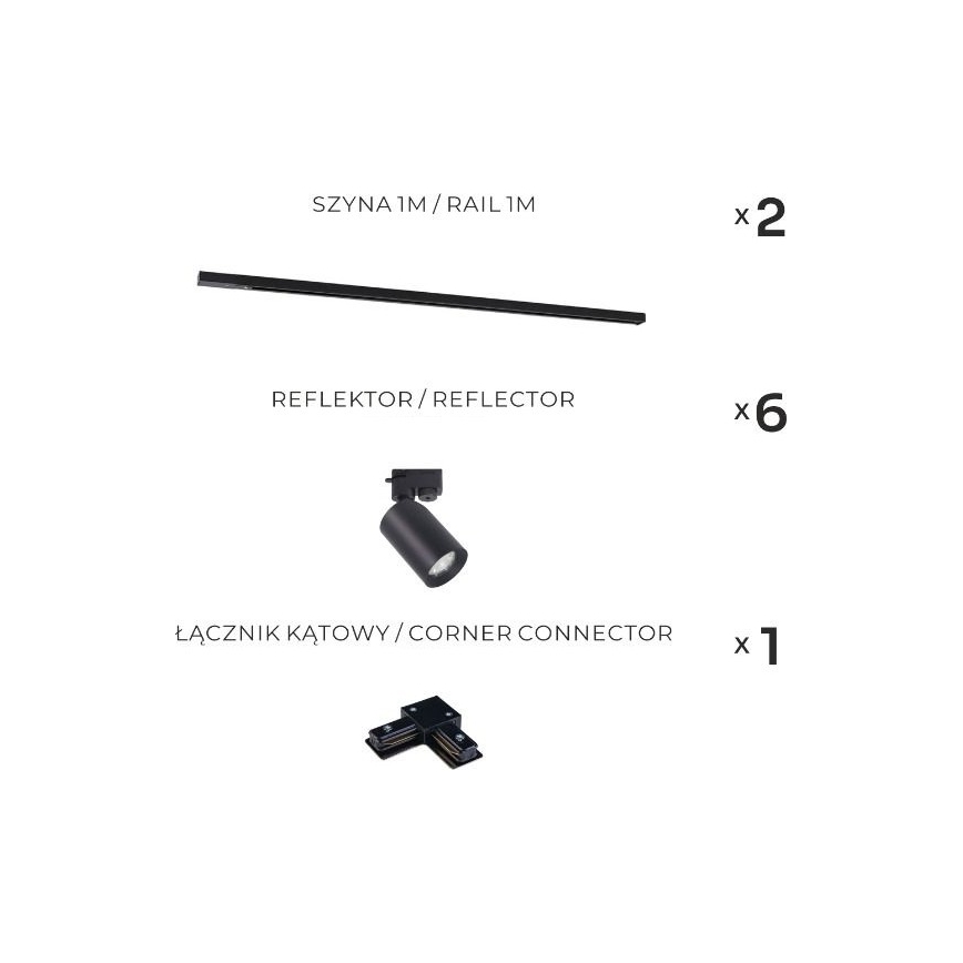 Zuma Line - Spot i skinnesystem 6xGU10/35W/230V sort