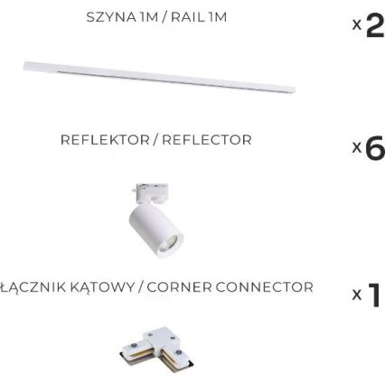 Zuma Line - Spotlys i skinnesystem 6xGU10/35W/230V hvid