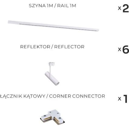 Zuma Line - Skinnespot til skinnesystem, 6xGU10/35W/230V, hvid