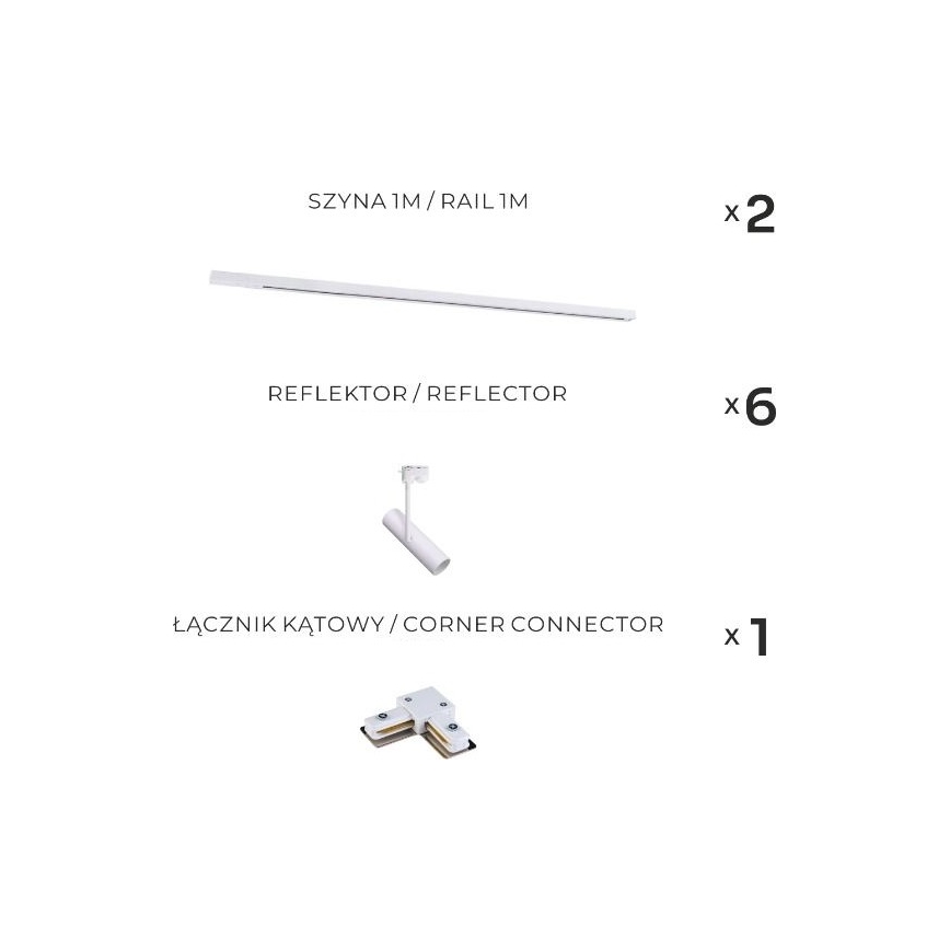 Zuma Line - Skinnespot til skinnesystem, 6xGU10/35W/230V, hvid