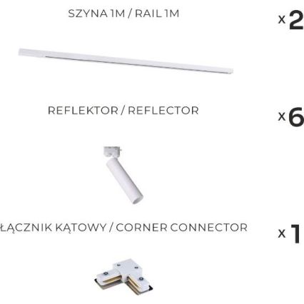 Zuma Line - Spotarmatur til skinnesystem 6xGU10/35W/230V hvid