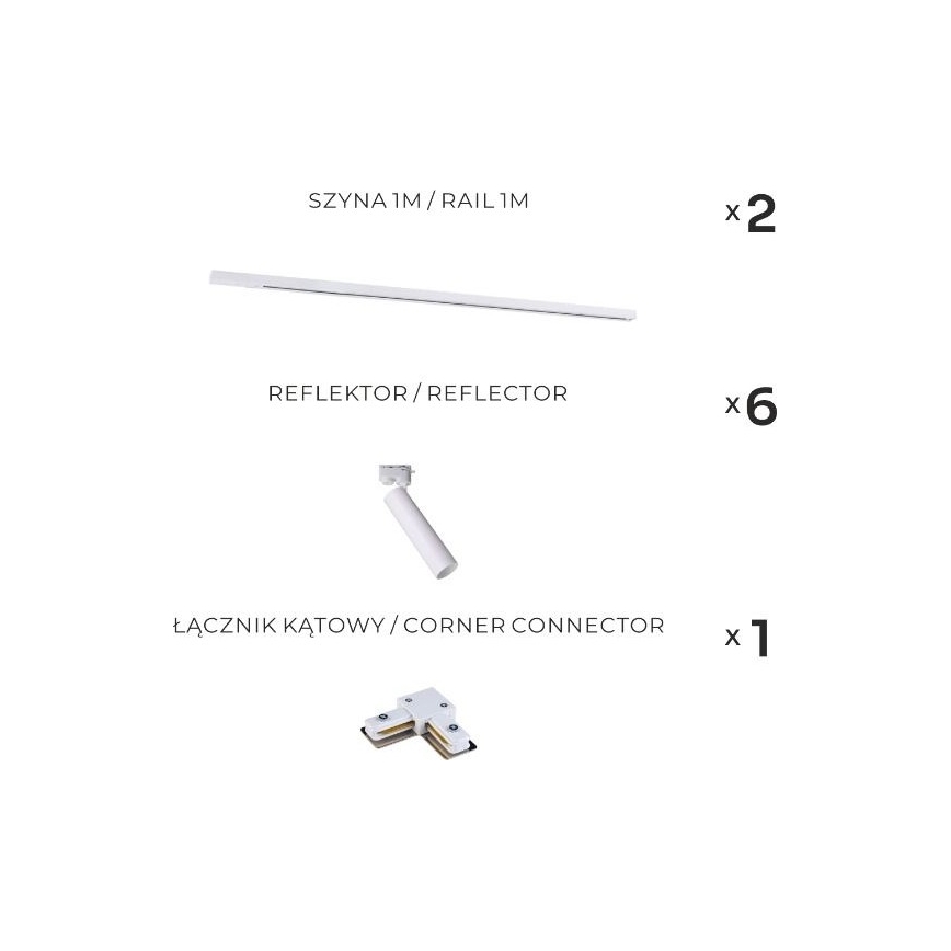 Zuma Line - Spotarmatur til skinnesystem 6xGU10/35W/230V hvid