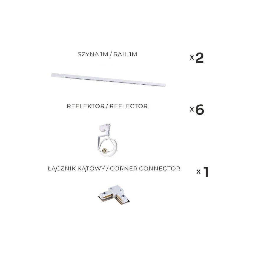 Zuma Line - Spotarmatur til skinnesystem 6xGU10/15W/230V hvid