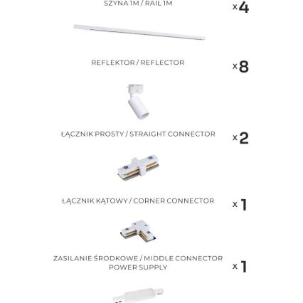 Zuma Line - Spot til skinnesystem 8xGU10/35W/230V hvid
