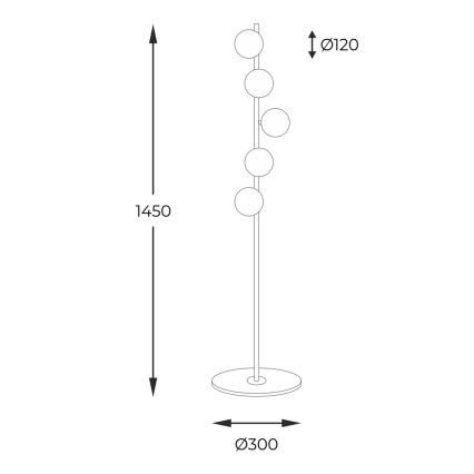 Zuma Line - Gulvlampe 5xG9/40W/230V