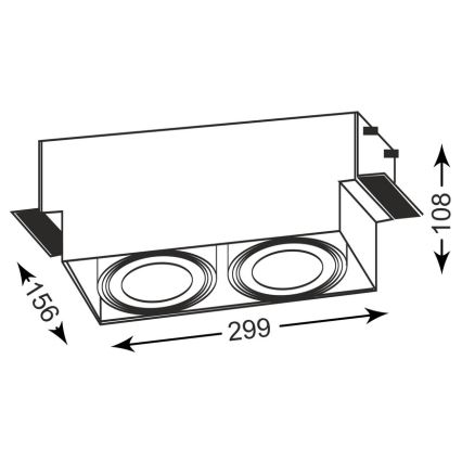 Zuma Line - Indbygningsspot 2xGU10-AR111/15W/230V hvid