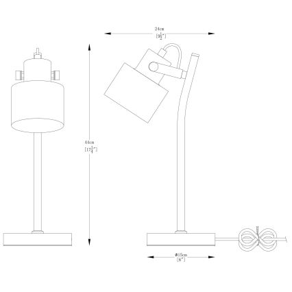 Zuma Line - Bordlampe 1xE27/40W/230V hvid