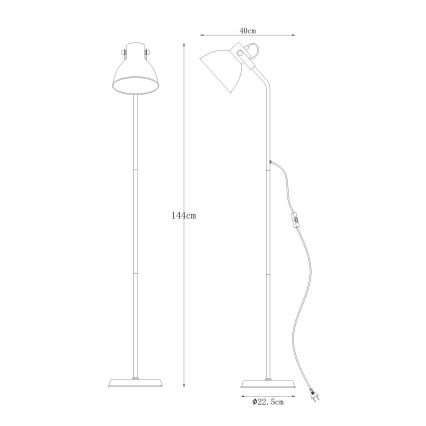 Zuma Line - Gulvlampe 1xE27/40W/230V hvid