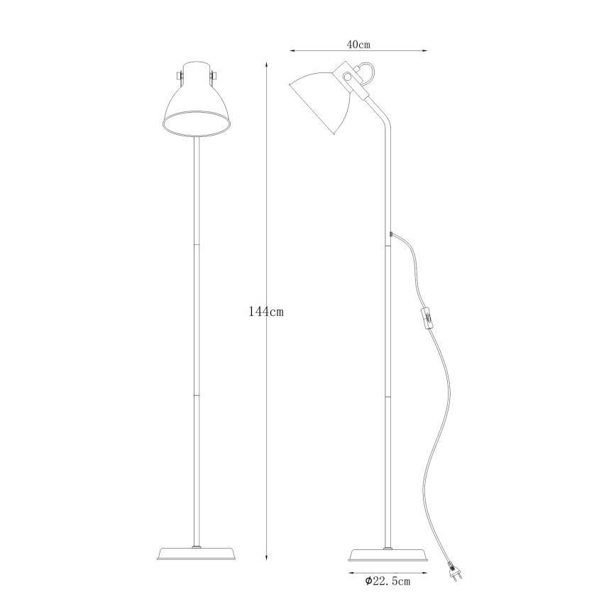 Zuma Line - Gulvlampe 1xE27/40W/230V hvid